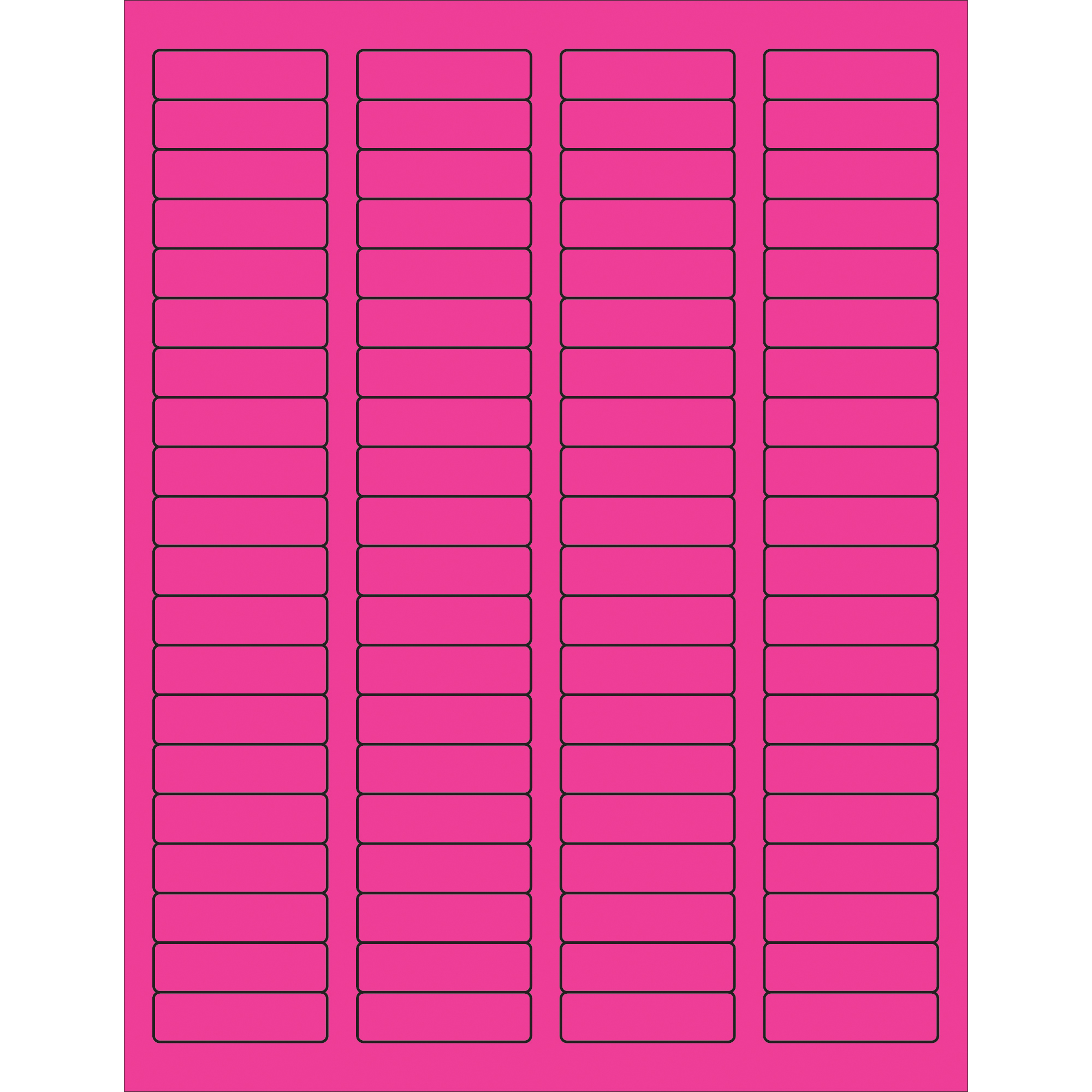 2 5/8 x 1" Fluorescent Rectangle Laser Labels-30 Labels per Sheet