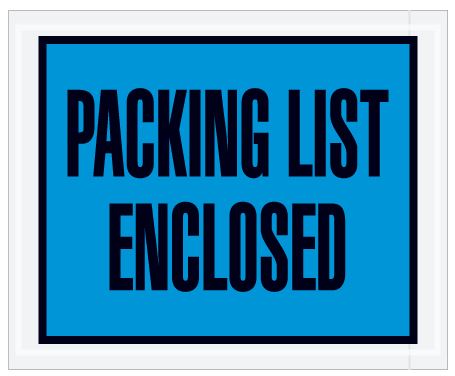 4 1/2 x 5 1/2" Blue "Packing List Enclosed" Envelopes