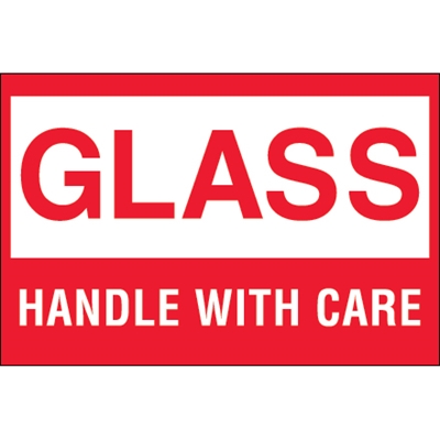 2 x 3" - "Glass-Handle With Care" Labels