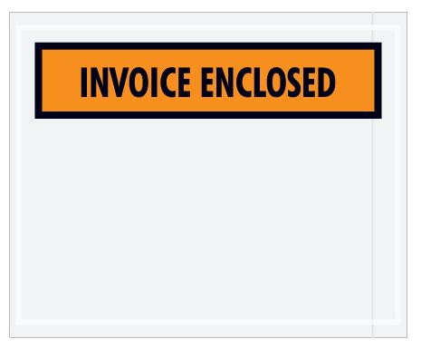 4 1/2 x 5 1/2" Orange Panel "Invoice Enclosed" Envelopes