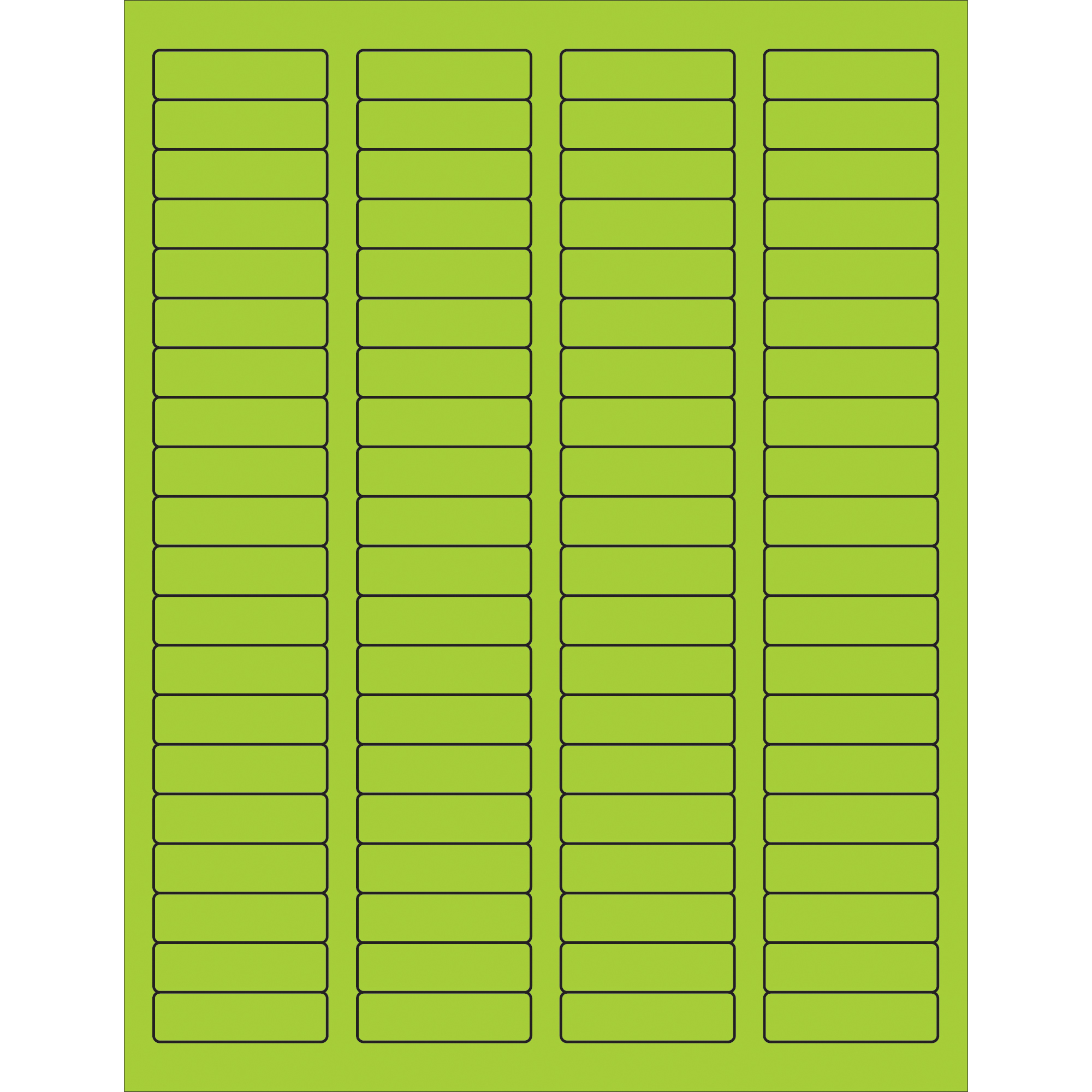 4 x 1" Fluorescent Rectangle Laser Labels-20 Labels per Sheet