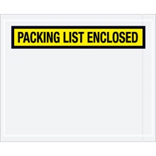 4 1/2 x 5 1/2" Yellow Panel Face "Packing List Enclosed" Envelopes