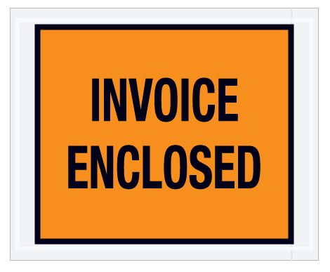 4 1/2 x 5 1/2" Orange "Invoice Enclosed" Envelopes