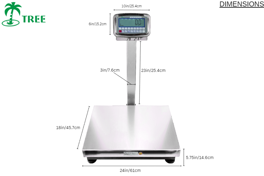 Bench & Drum Scales FBs w18x24 - 500lb x 0.1lb