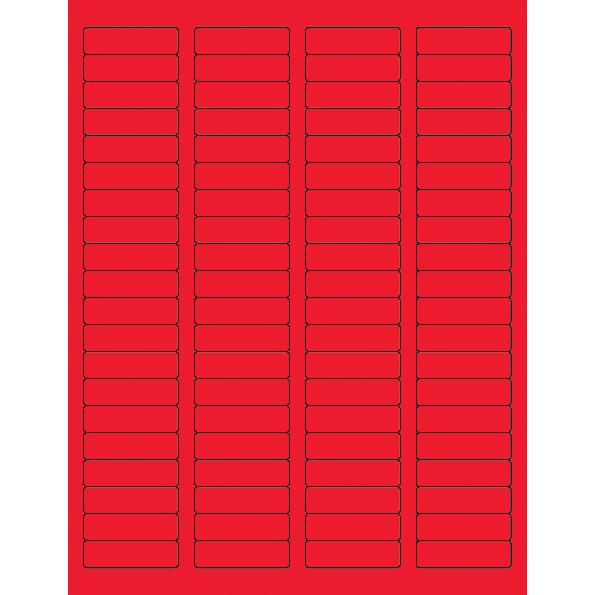 4 x 3 1/3" Fluorescent Rectangle Laser Labels-6 Labels per Sheet