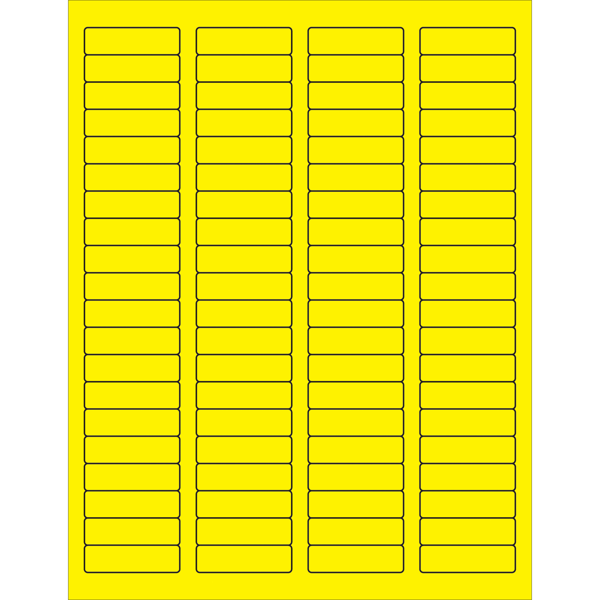 4 x 5" Fluorescent Rectangle Laser Labels-4 Labels per Sheet