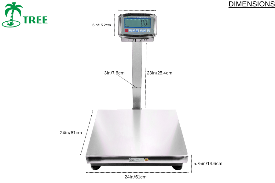 Bench & Drum Scales FB w24x24 - 500lb x 0.1lb