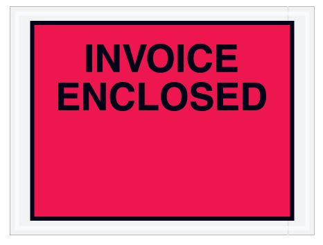 4 1/2 x 6" Red "Invoice Enclosed" Envelopes