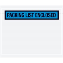 4 1/2 x 5 1/2" Blue Panel Face"Packing List Enclosed" Envelopes