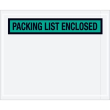 4 1/2 x 5 1/2" Green Panel Face "Packing List Enclosed" Envelopes
