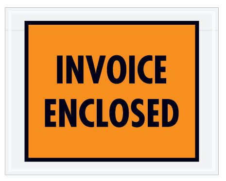 7 x 5 1/2" Orange "Invoice Enclosed" Envelopes