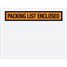 4 1/2 x 6" Orange Panel Face "Packing List Enclosed" Envelopes