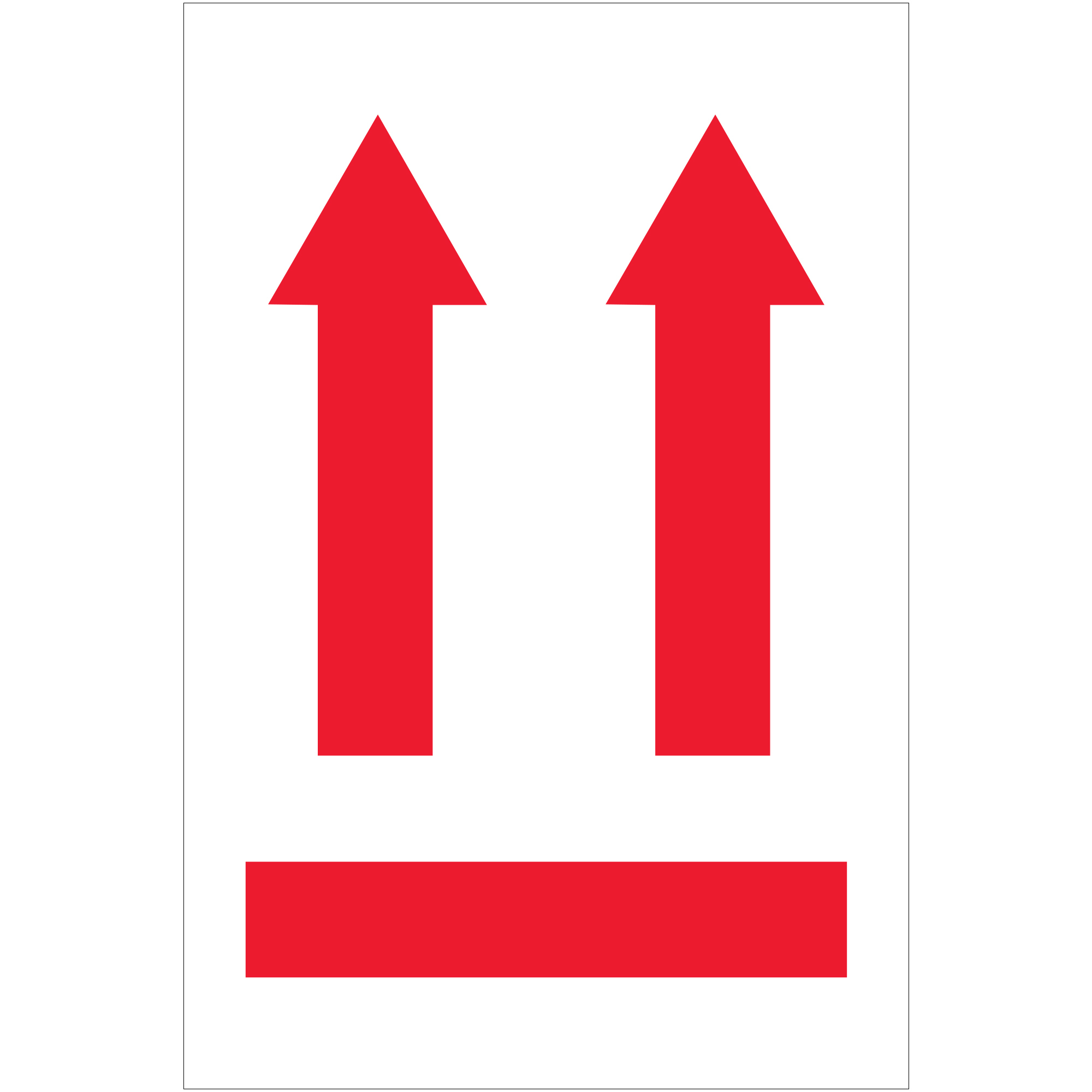 4 x 6" - (two up arrows over red bar) Labels