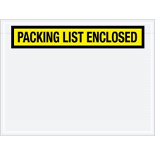 4 1/2 x 6" Yellow Panel Face "Packing List Enclosed" Envelopes