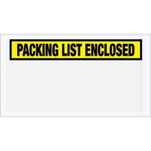 5 1/2 x 10" Yellow Panel Face "Packing List Enclosed" Envelopes