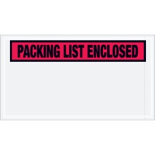 5 1/2 x 10" Red Panel Face "Packing List Enclosed" Envelopes