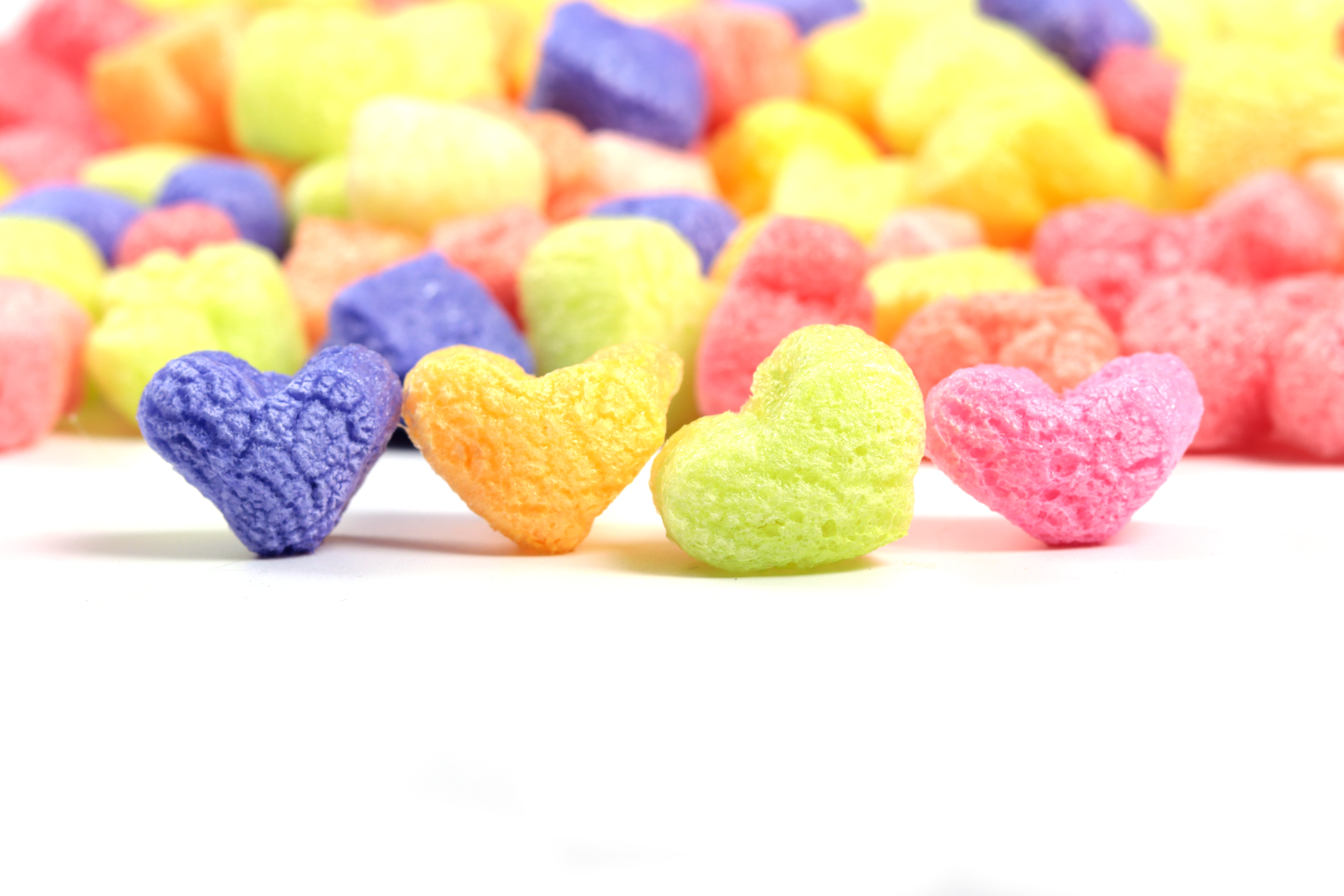 FunPak Rainbow Hearts Packing Peanuts  Plant Based Biodegradable Compostable 1.5  cu ft Bag