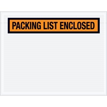 7 x 5 1/2" Orange Panel Face "Packing List Enclosed" Envelopes