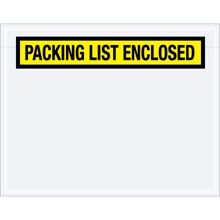 7 x 5 1/2" Yellow Panel Face "Packing List Enclosed" Envelopes
