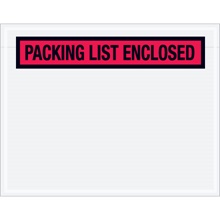 7 x 5 1/2" Red Panel Face "Packing List Enclosed" Envelopes