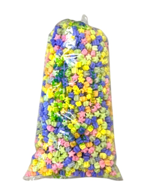 FunPak Rainbow Stars Packing Peanuts  Plant Based Biodegradable Compostable 1.5  cu ft Bag