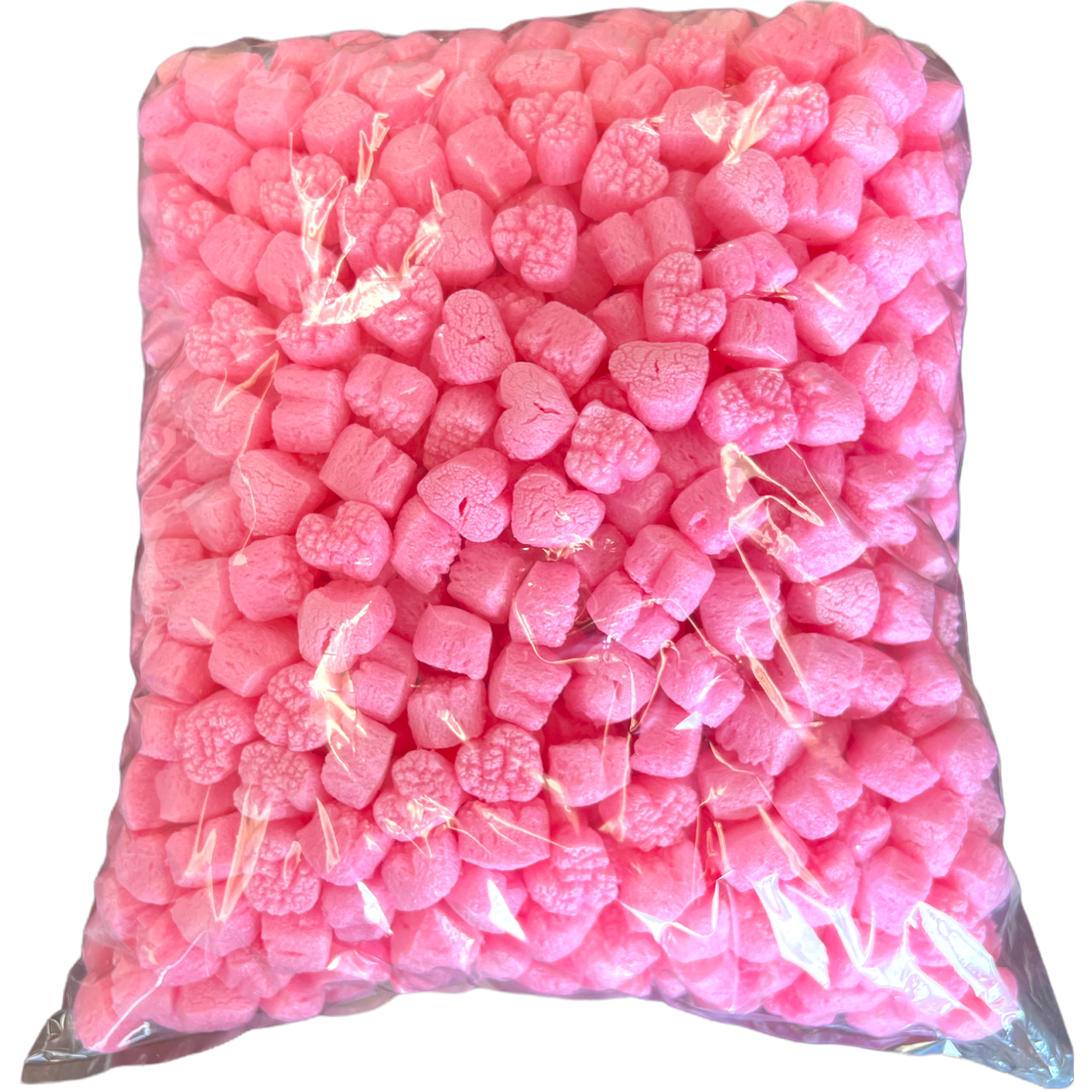 FunPak Pink Hearts Packing Peanuts Mini Pack Plant Based Biodegradable Compostable  0.6 cu ft Bag